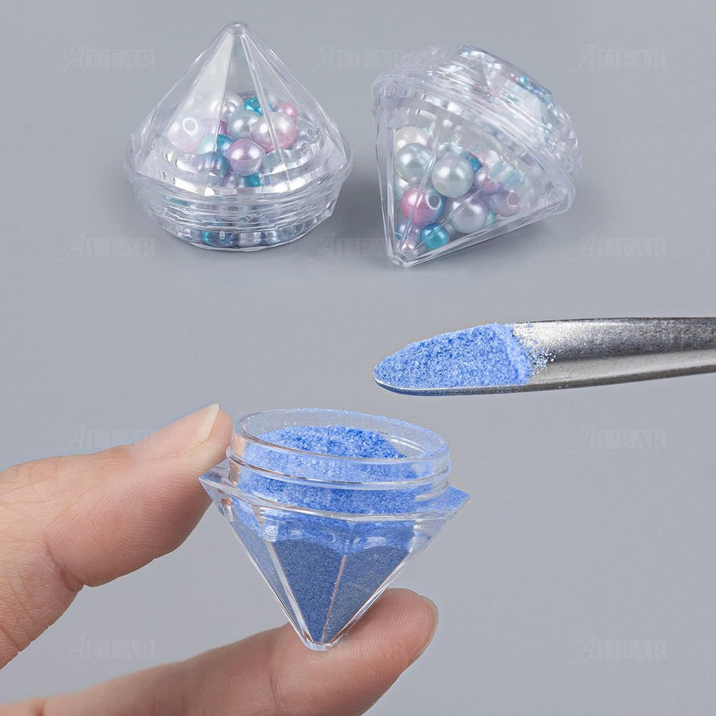 Diamond Shaped 5g Empty Jars - 50 Pack Clear Plastic Containers for Lip Balm & Cosmetics