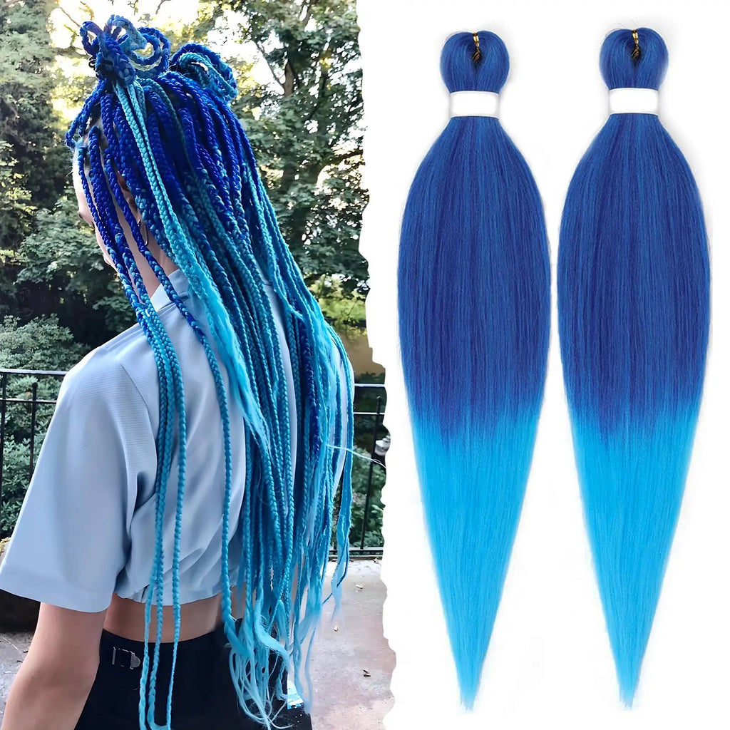 Pre-Stretched Colorful Synthetic Braiding Hair Extensions for Women