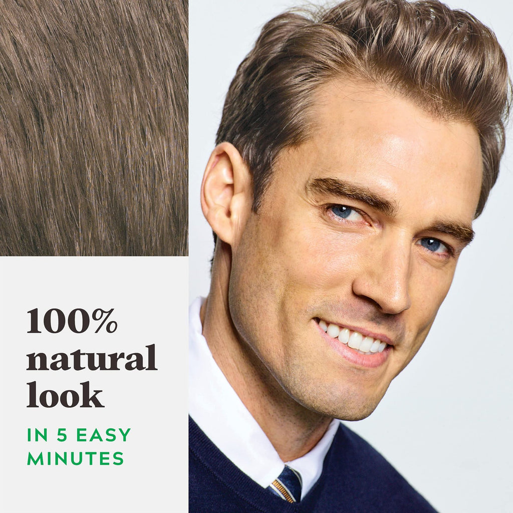 Men's Ash Brown Hair Color Kit - Natural Gray Coverage, Permanent, 3 Pack