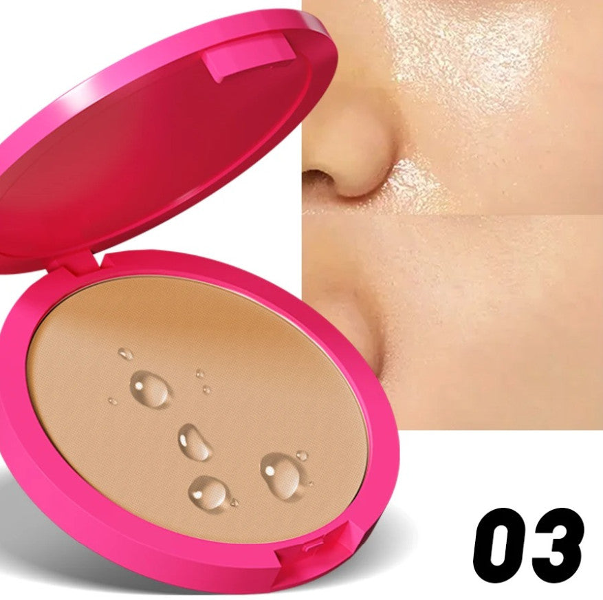 Matte Pressed Powder Foundation Oil Control Makeup Compact - Natural Finish