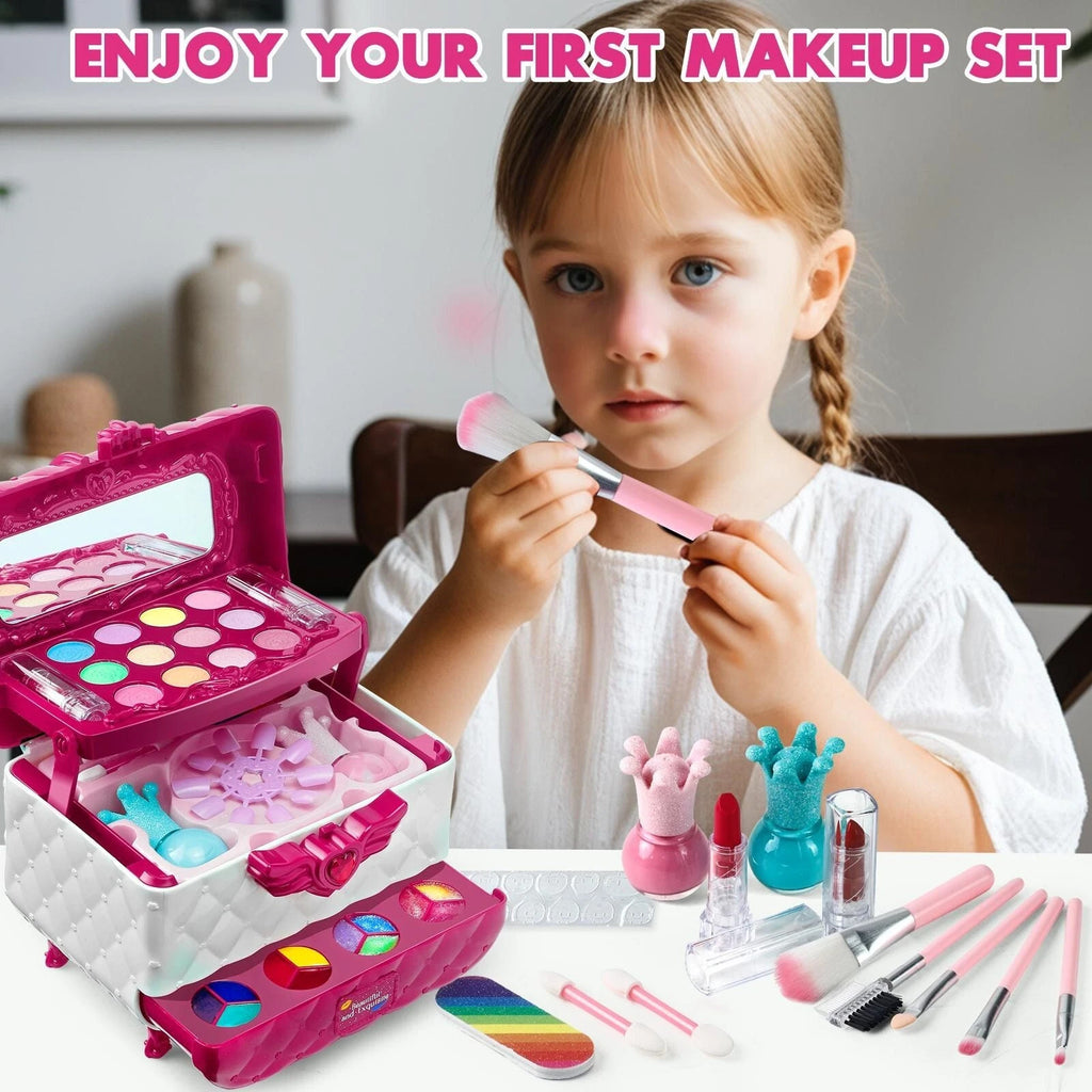 Kids Washable Makeup Set for Girls Pretend Play Princess Toy Gift