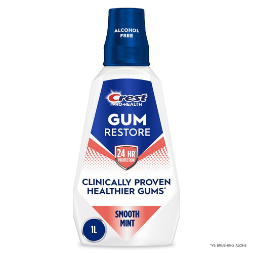 (4 Pack) Crest Gum Restore Mouthwash - Anti-Gingivitis, Plaque & Fresh Breath, Smooth Mint 33.8oz