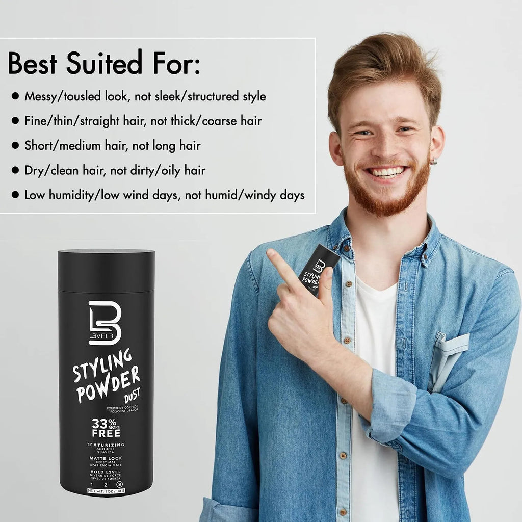 Hair Texture Powder for Men 60g Volumizing Styling Dust Non-Greasy