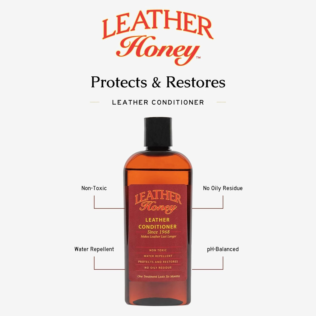 Leather Conditioner Water-Repellent & Non-Toxic 8 Fl Oz - Made in USA