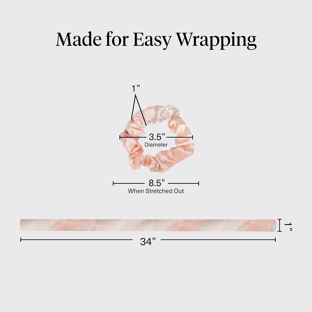 Satin Heatless Curling Set for Overnight Hair Styling - Sunset Tie Dye