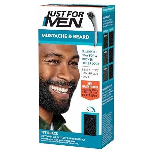 Just For Men Mustache & Beard Dye Jet Black 3-Pack - Grooming