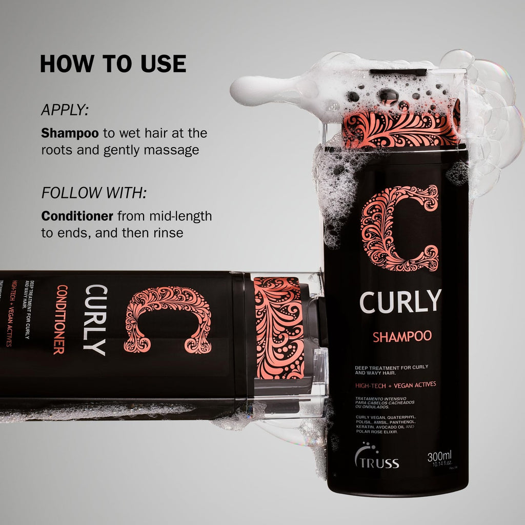 Curly Hair Shampoo with Keratin & Avocado Oil - Gentle Frizz Control, 10.14 fl oz