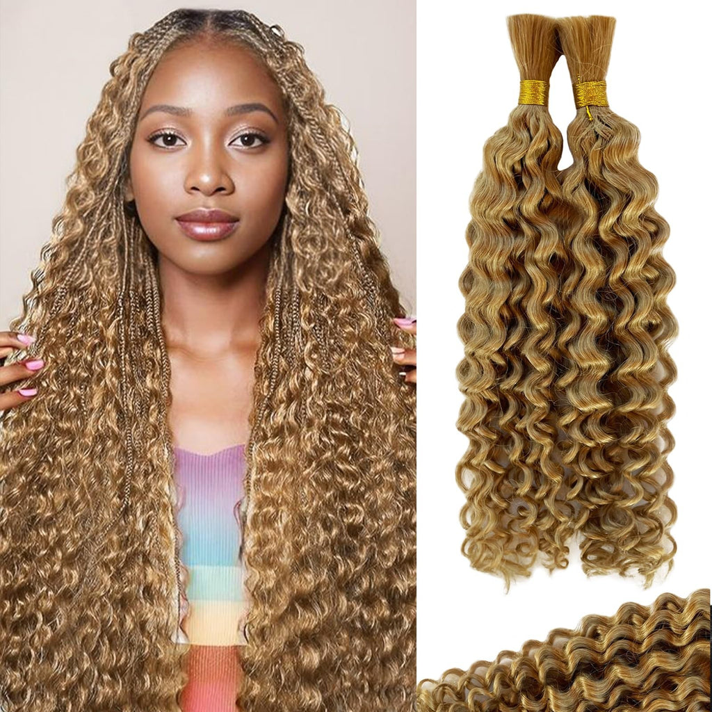 Belaved Curly Water Wave Braiding Hair Honey Blonde 20 Inch 2 Bundles 100g