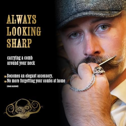Mustache Wax Extra Strong Hold & Metal Comb Kit - Beard & Lip Balm Set
