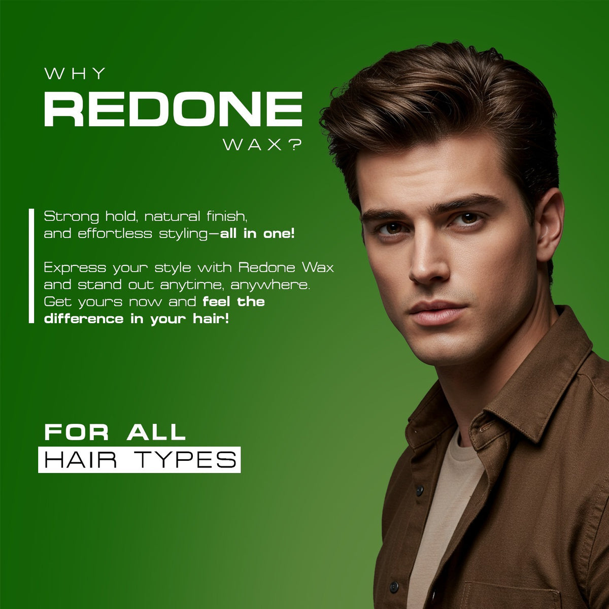 RedOne Green Matte Hair Wax 150ml - Natural Hold & Matte Finish for All Hair Types