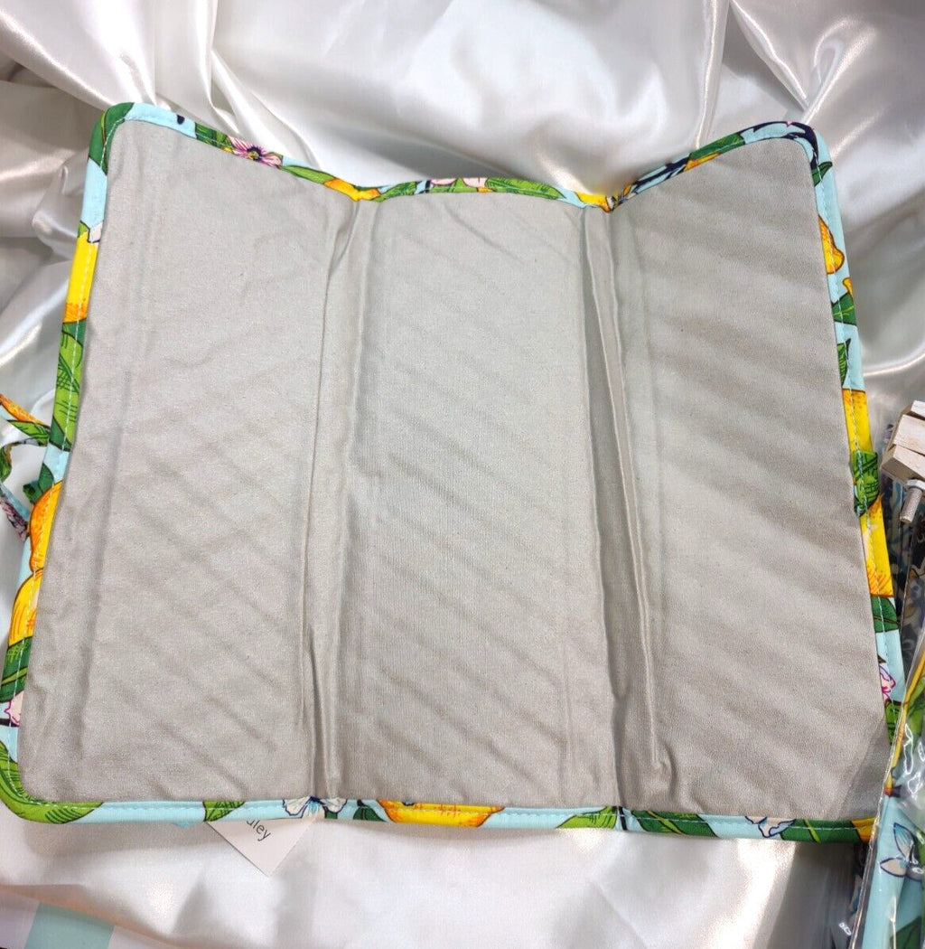 Heat-Resistant Curling Iron & Flat Iron Cover with Zippered Pocket - Lemon Grove Pattern