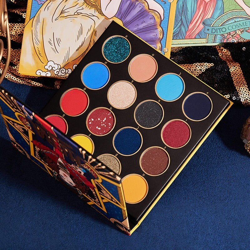16 Shade Eyeshadow Palette with Mirror Waterproof Highly Pigmented