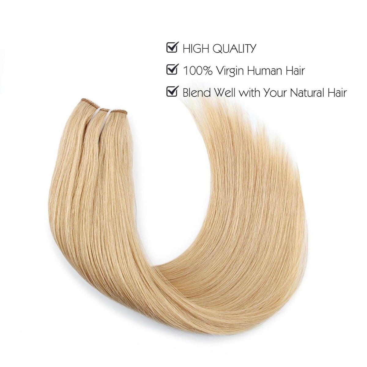 16-Inch 100g Remy Human Hair Extensions with Transparent Wire - Reusable & Tangle-Free