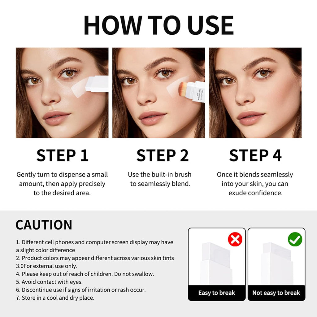 Color Changing Foundation Stick with Brush - Light Skin Tone