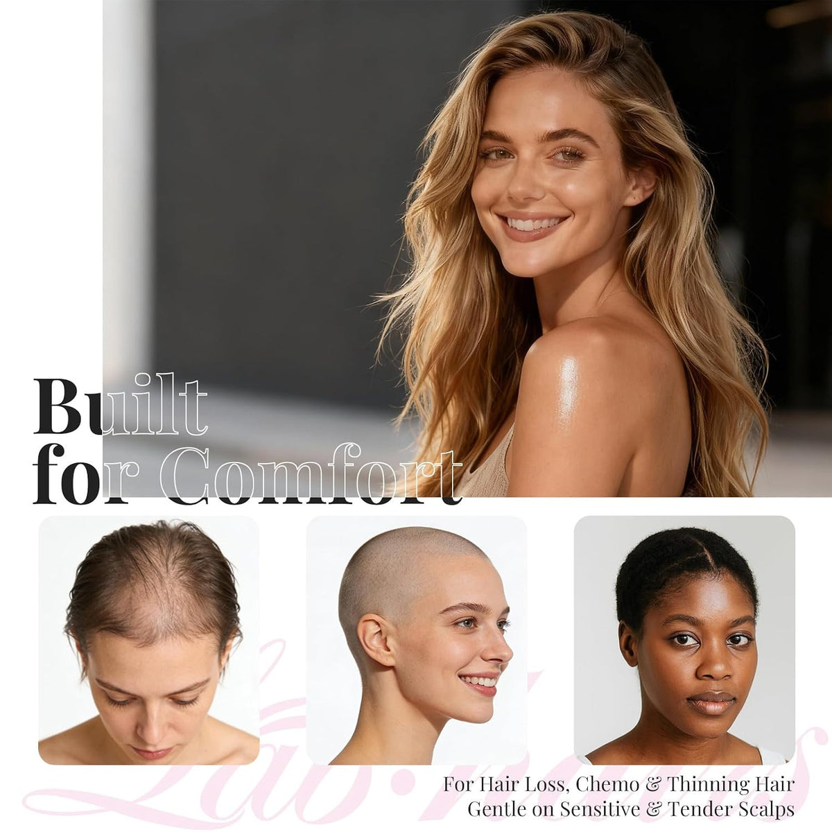 Wig Grip Cap for Women with Lace Edge Non-Slip Band Brown