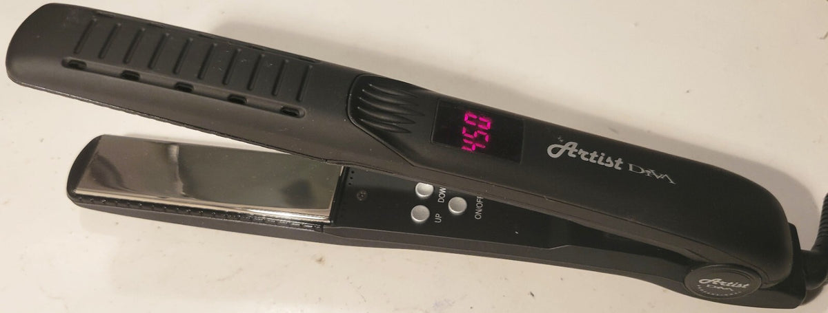 Professional Titanium Flat Iron 1 Inch Hair Straightener with Digital Temp Display