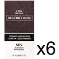 Permanent Hair Dye Liquid Burgundy 5RV/507 Pack of 6 - Fade Resistant & Vibrant