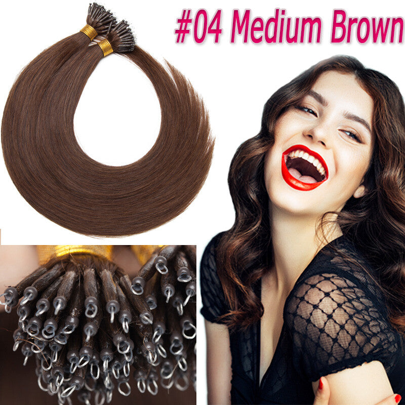Thick Nano Ring Hair Extensions - Micro Link Bead Tips, Remy Human Hair