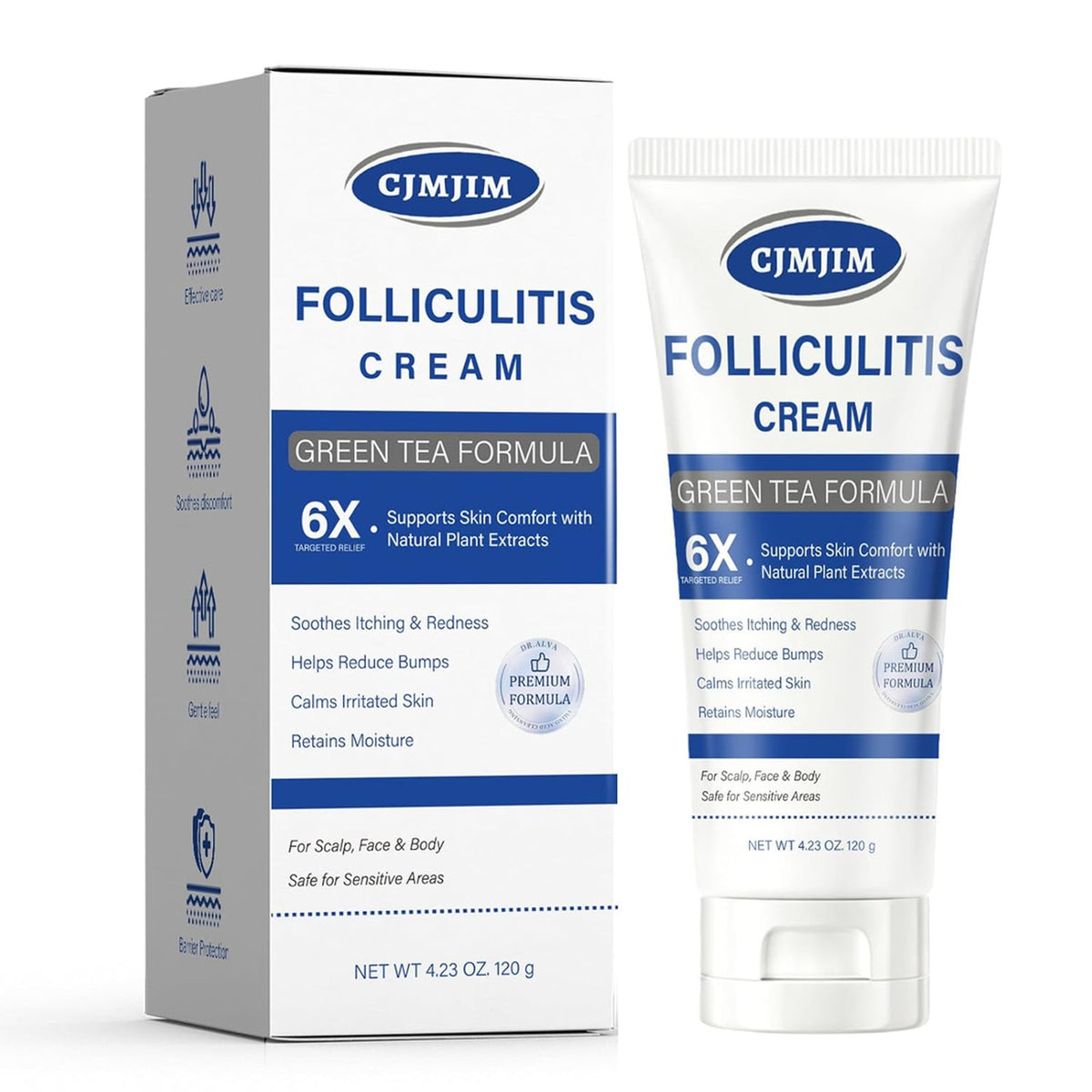 Folliculitis Soothing Cream for Scalp, Face, Body – Non Comedogenic Balm 4.23oz