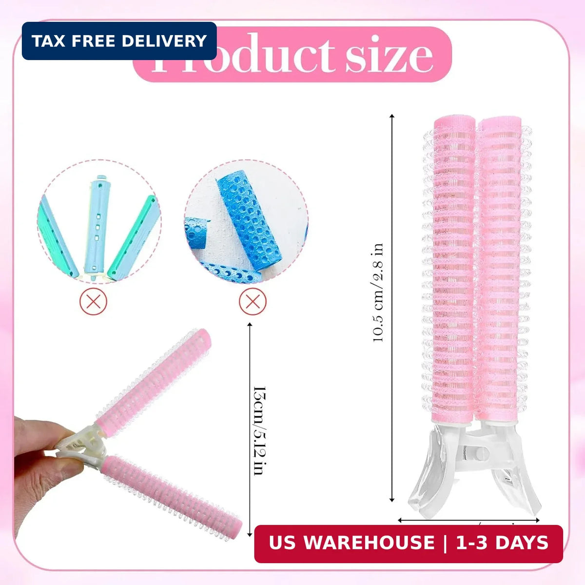 10pcs Hair Root Volumizing Clips for Volume and Styling - Pink