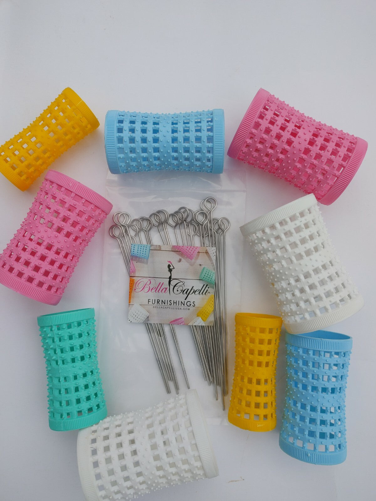Mini Pink Hair Rollers Set - Natural Fast-Dry Curlers for Bouncy Voluminous Hair