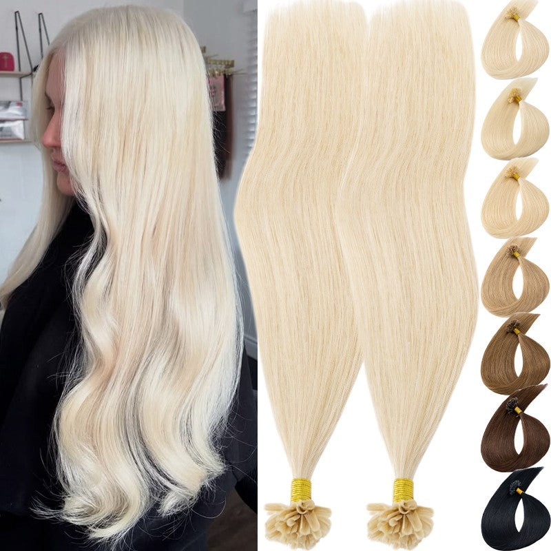 Keratin Bonded Hair Extensions 100% Human Remy Full Head Thick Hair - Multiple Colors & Lengths