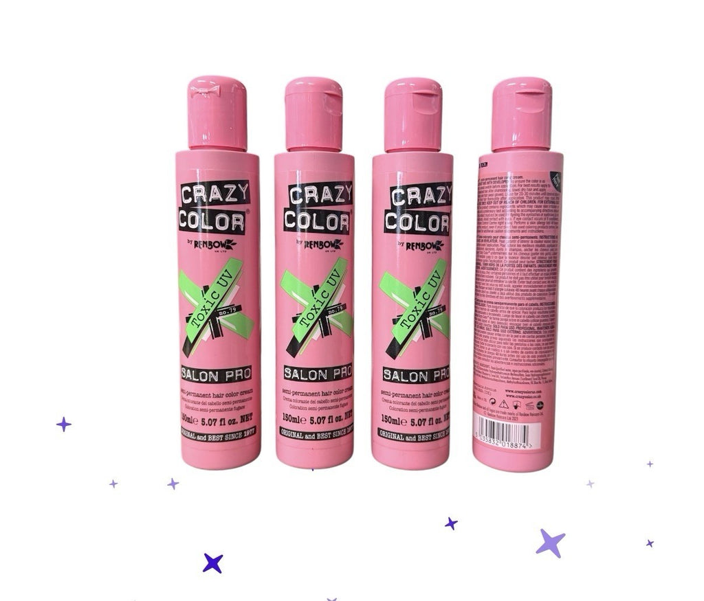 Semi Permanent Hair Color Cream Toxic UV #79 4-Pack 150ml - Vibrant Hair Dye