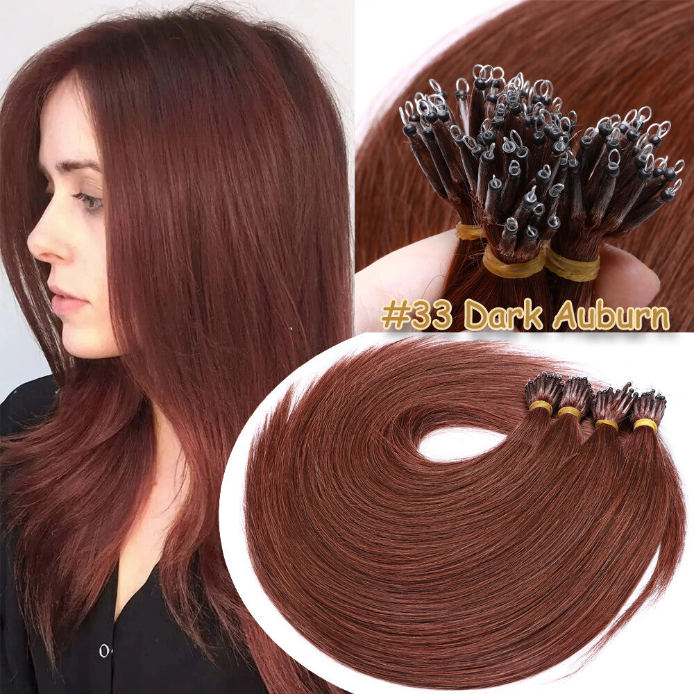 150PCS Thick Remy Human Hair Extensions Nano Beads Double Drawn 14-24 Inch