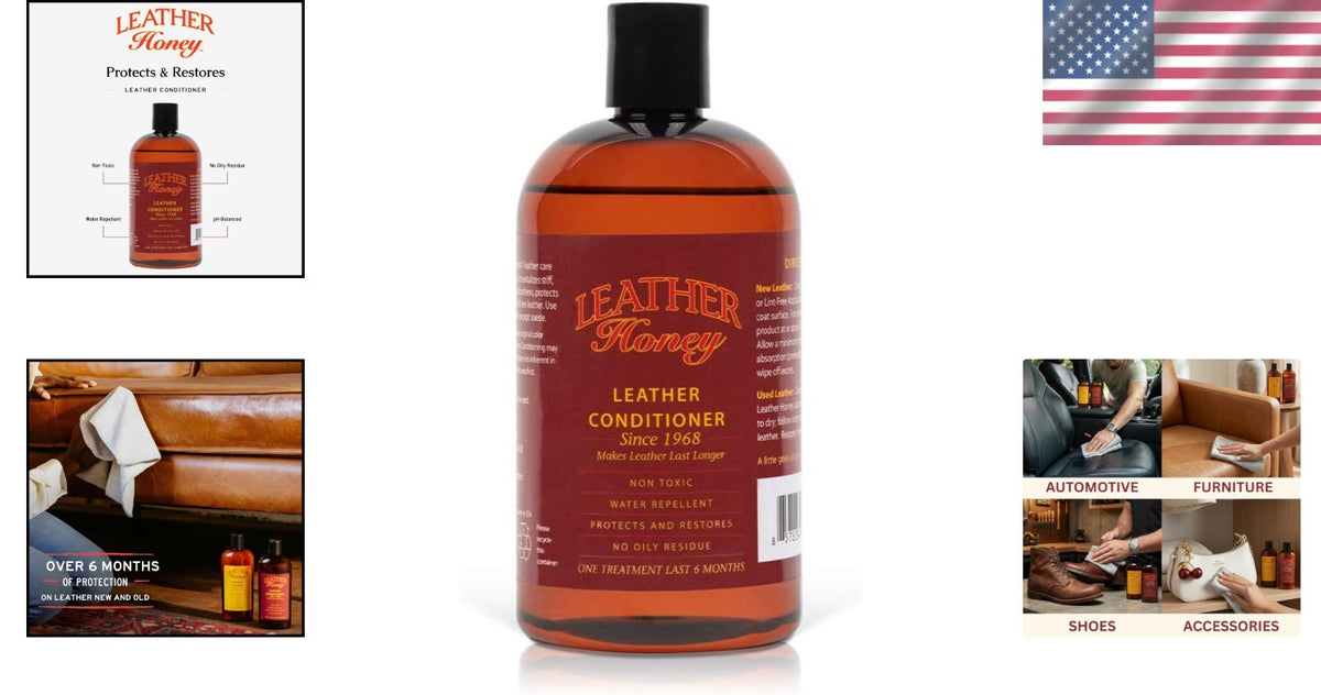 Leather Conditioner Moisturizer for Furniture Shoes Car Seats - Restores & Protects