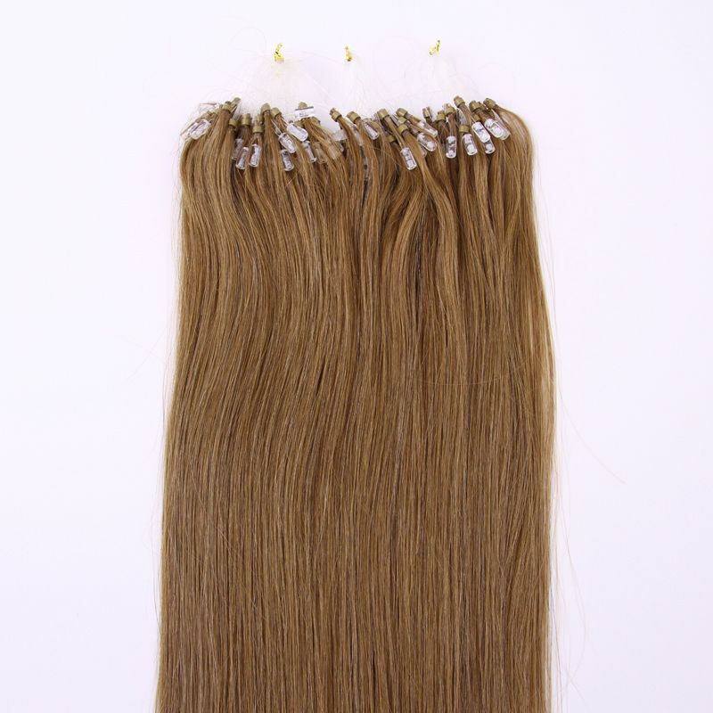 Micro Ring Loop Beads Hair Extensions - 100% Remy Human Hair, Straight, Multiple Lengths & Colors