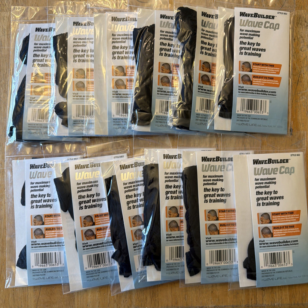 WaveBuilder Form Fitting Wave Caps 2 Pack Style 653 Lot of 12 Made in USA