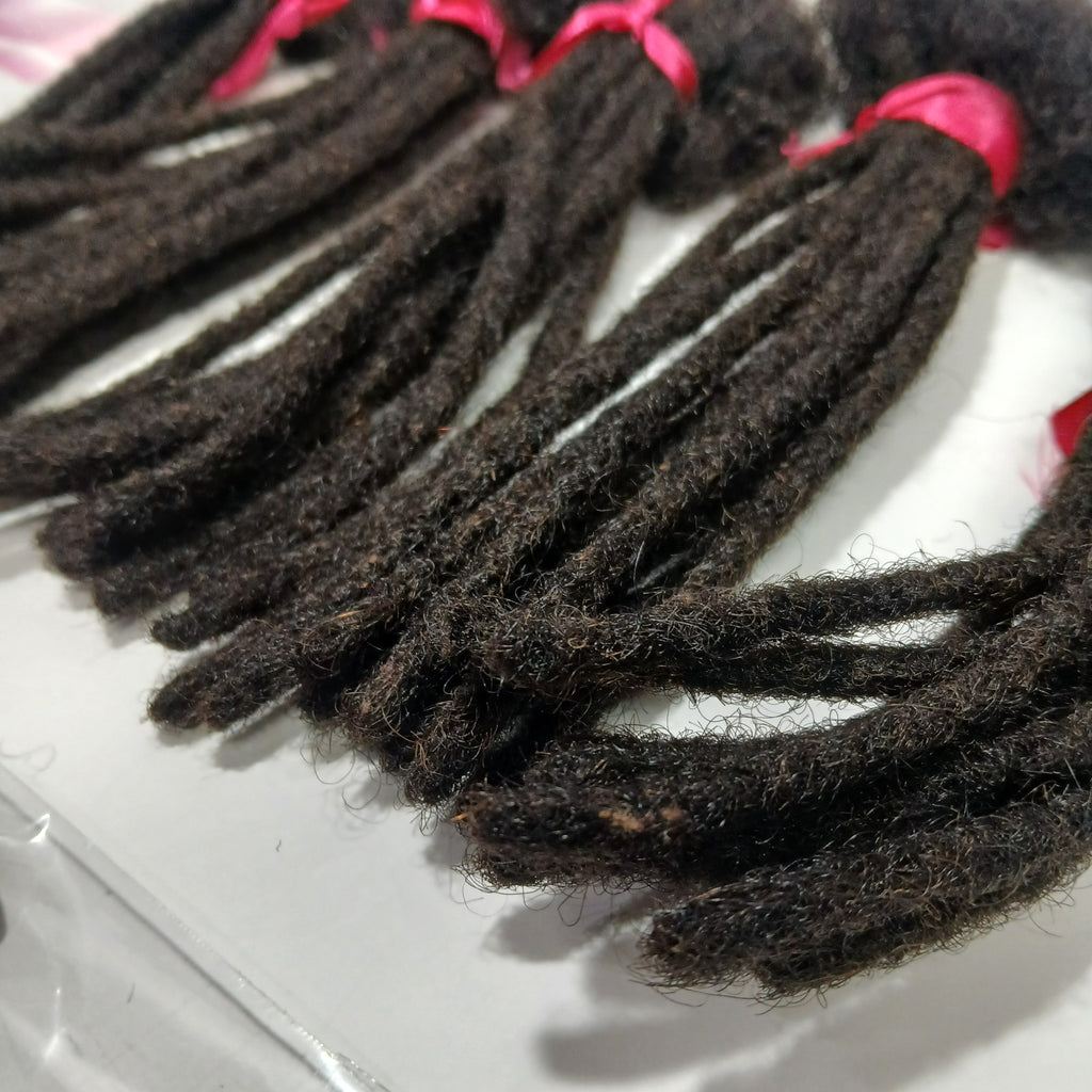 Human Hair Dreadlock Extensions 50 Strands 6 Inch 1B Natural Black