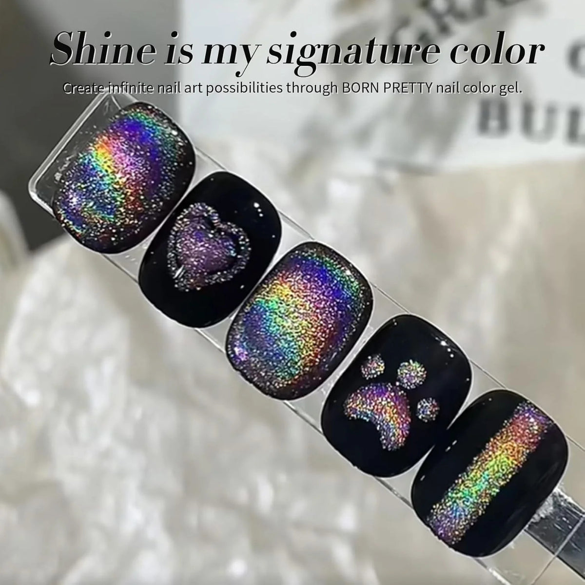 Magnetic Cat Eye Gel Nail Polish Holographic Rainbow Effect 15ml