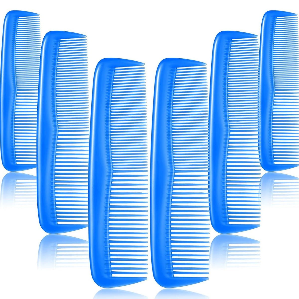 12-Piece Travel Hair Combs Set - Fine Tooth, Blue, Portable