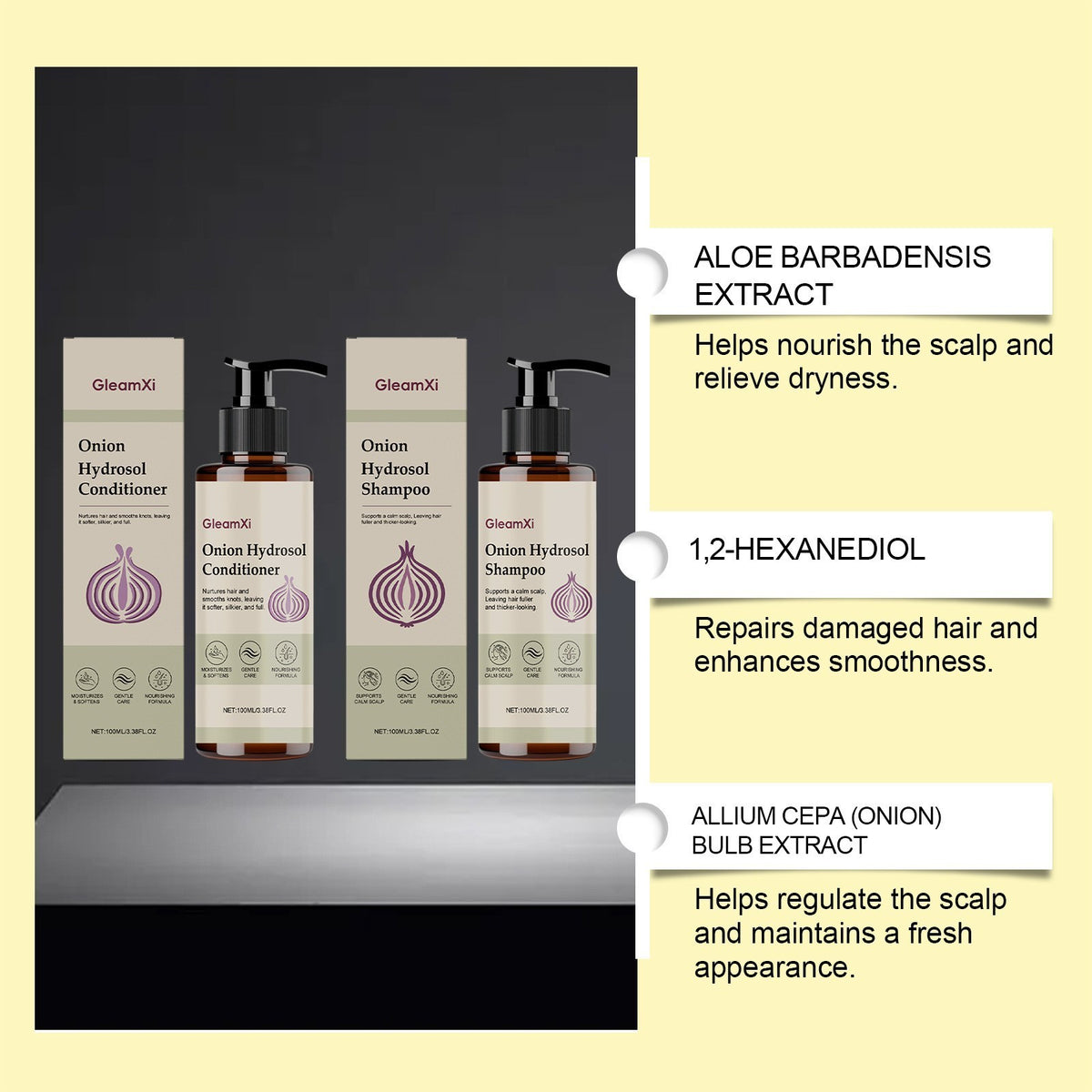 Onion Rosemary Biotin Shampoo for Hair Growth & Thickening - 100ml