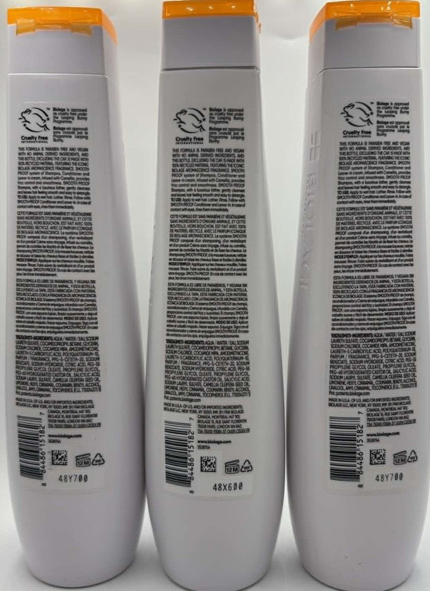 3-Pack Biolage Smooth Proof Shampoo for Frizzy Hair - 13.5 fl oz Each