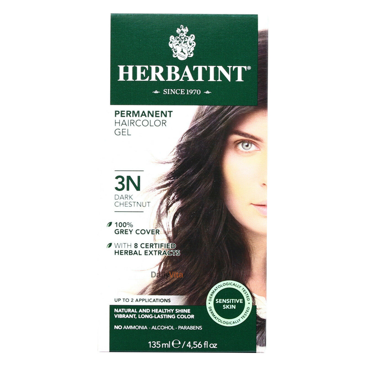 Herbatint Herbal Permanent Hair Color Gel - Natural & Gentle 4.56oz (2 Pack)