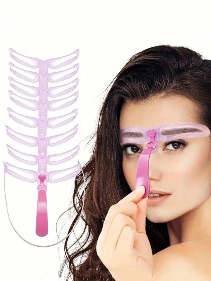 Reusable Eyebrow Stencil Kit with 8 Styles for Makeup & Shaping