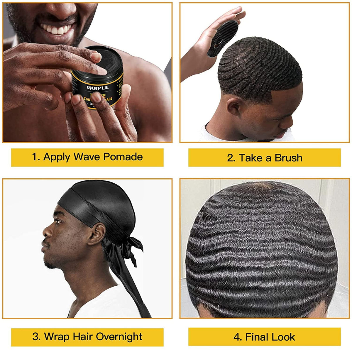 Men's Natural Wave Pomade for Strong Hold & Easy Wash - Hair Styling Cream