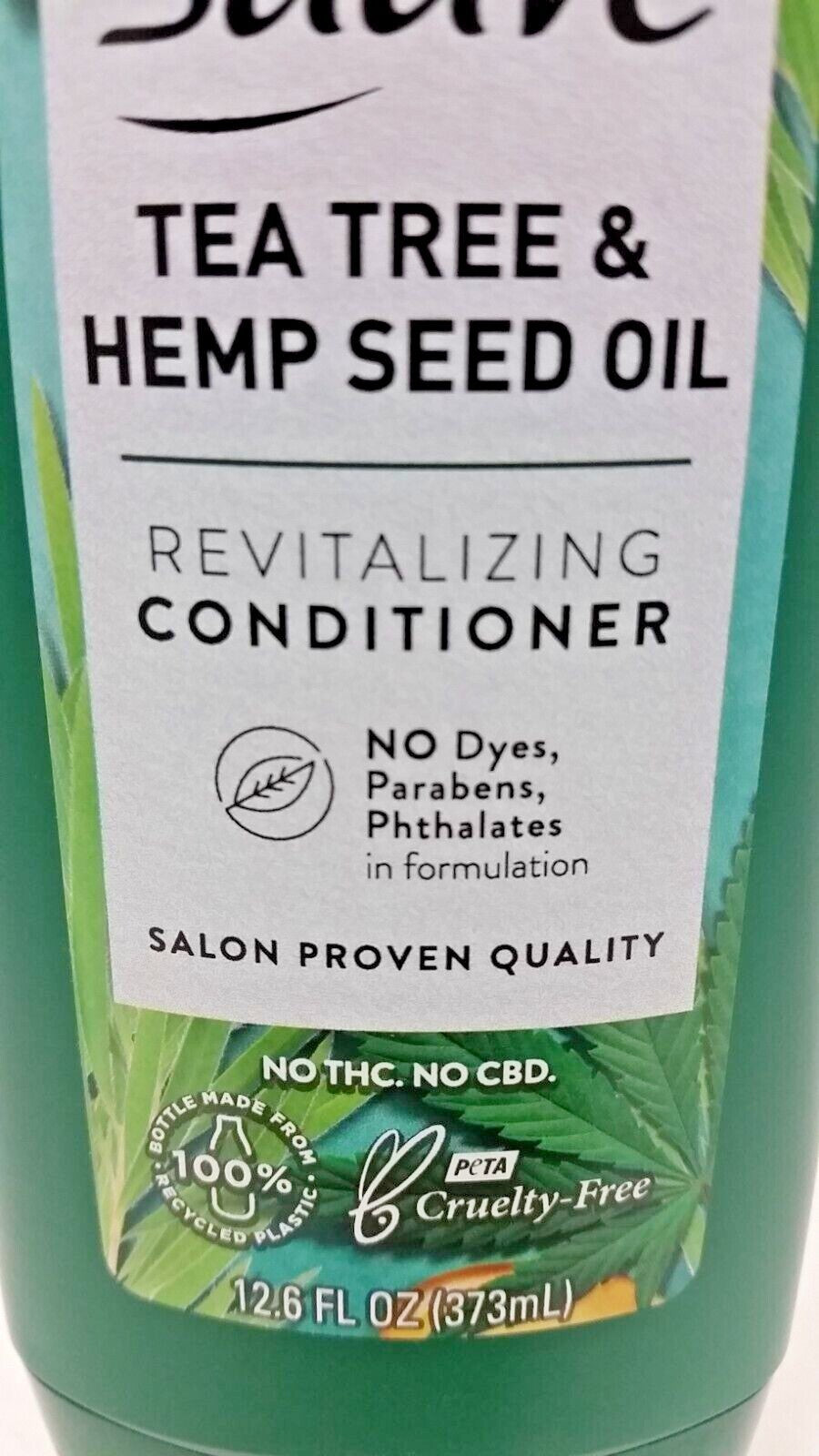 Lot of 5 Suave Tea Tree & Hemp Seed Oil Revitalizing Conditioners - 12.6 oz Each