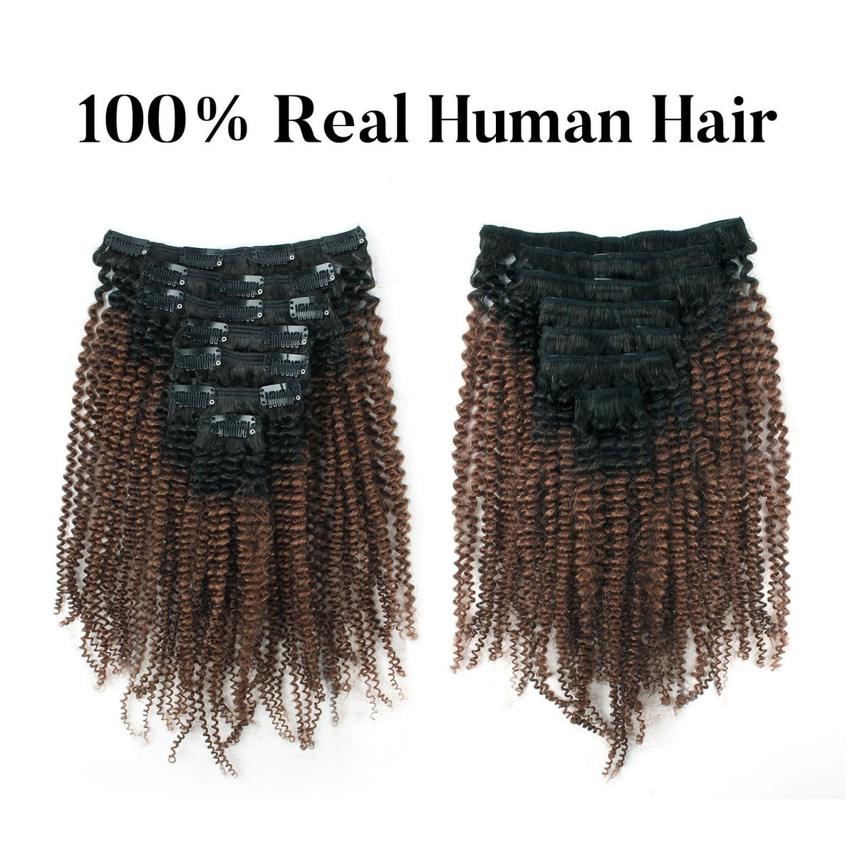 Afro Curly Clip-In Human Hair Extensions 12 Inch 7 Pieces for 4B 4C Hair