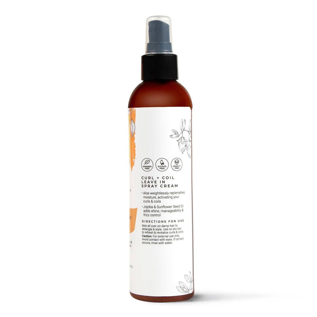 Curl + Coil Leave-In Hair Spray Cream - Moisturizing Detangler for Curly Hair, 8oz, Pack of 8