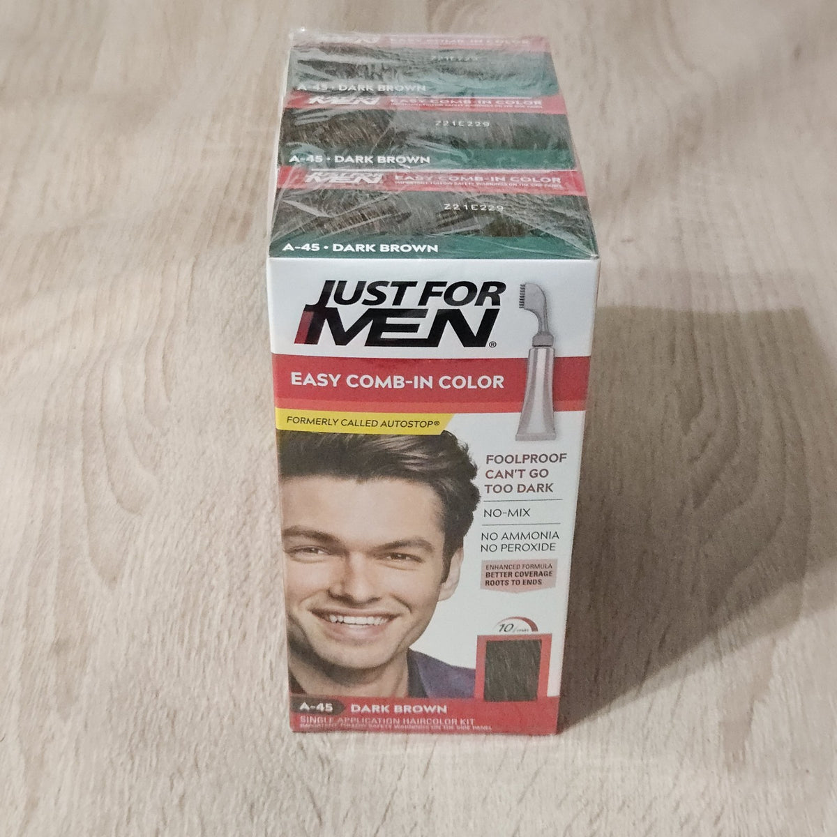 Men's Dark Brown Hair Color Set - Easy Comb-In Permanent Hair Dye - Pack of 3