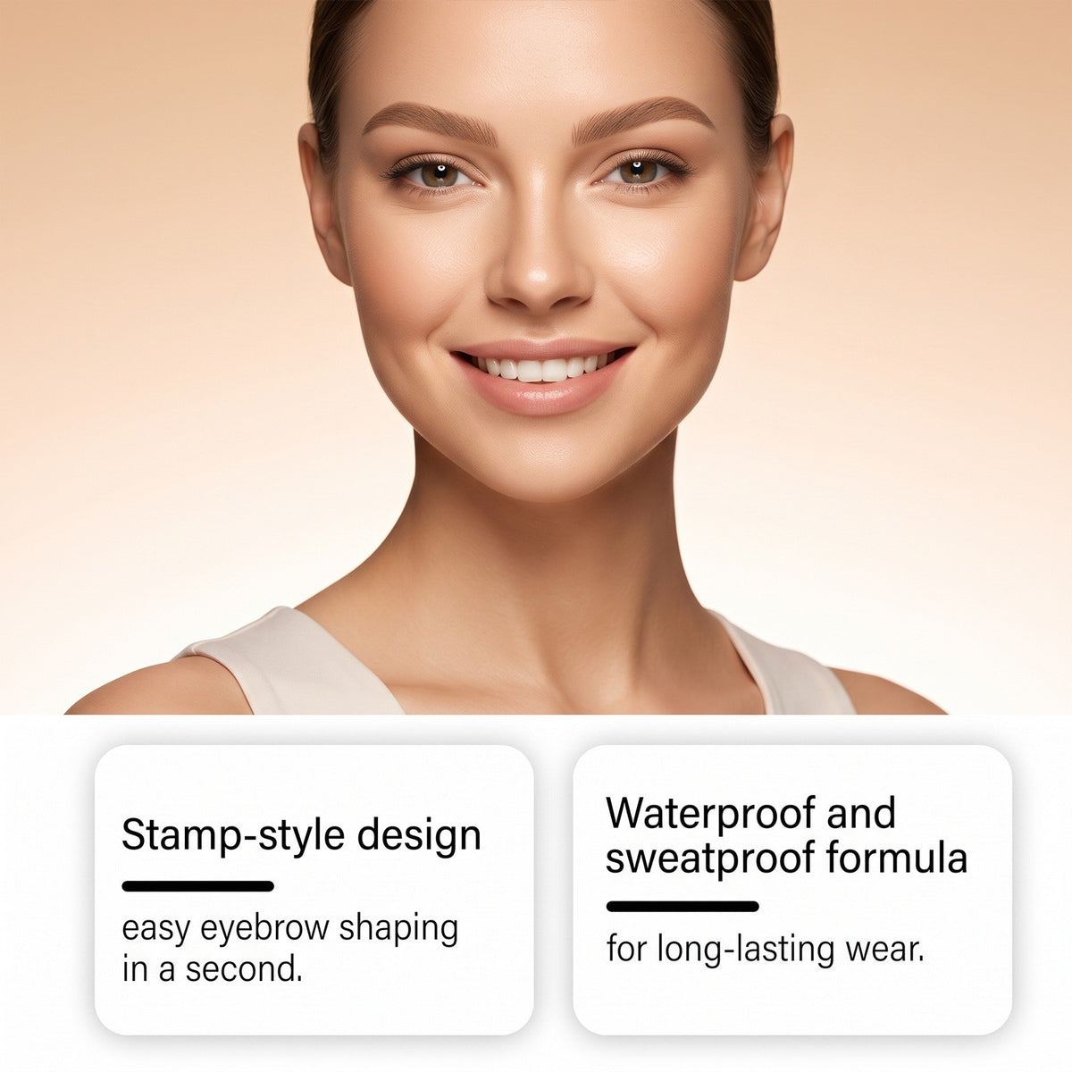 Eyebrow Stamp Kit with 3 Shapes - Water-Resistant, Quick & Easy Makeup