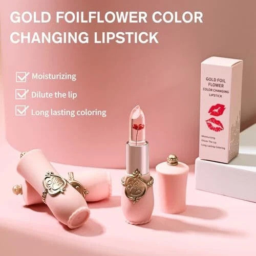 6 Pcs Flower Jelly Lipstick Set - Color Changing Moisturizer & Long Lasting Gloss