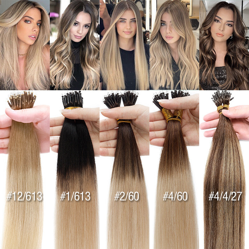 Nano Ring Hair Extensions Human Hair Micro Loop Beads 100% Remy Hair