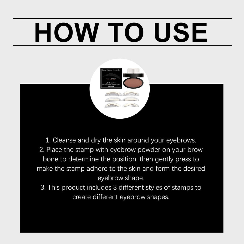 Eyebrow Stamp Kit with 3 Shapes - Water-Resistant, Quick & Easy Makeup