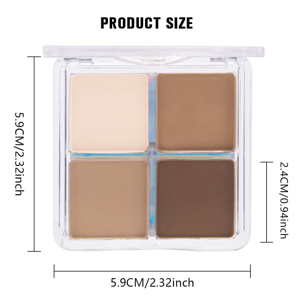 Matte Eyeshadow Quad Palette for Mature Skin - Waterproof Natural Brown