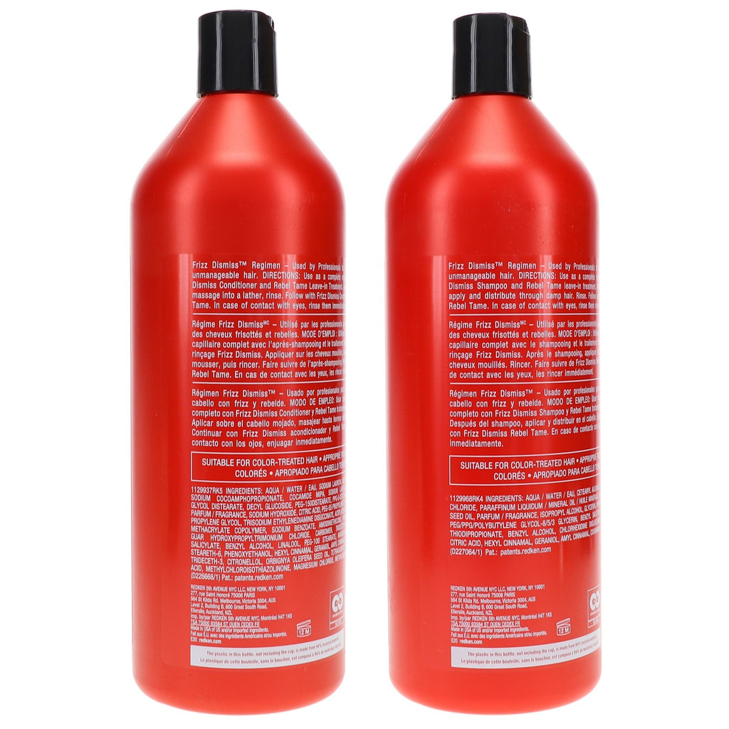 Redken Frizz Dismiss Shampoo & Conditioner Set 33.8 oz Each - Anti-Frizz Hair Care