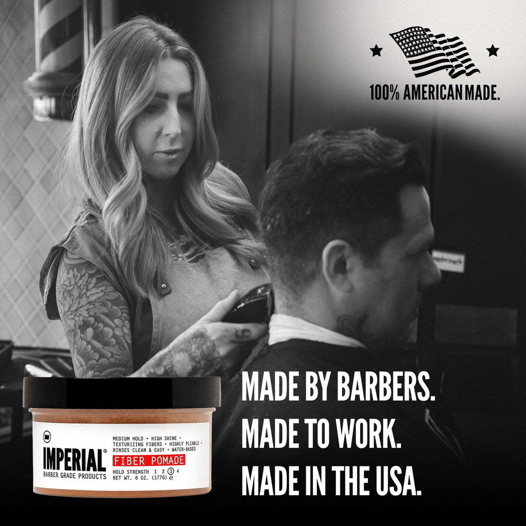 Fiber Pomade 6 oz - Medium Hold Hair Styling Product for Texture & Shine